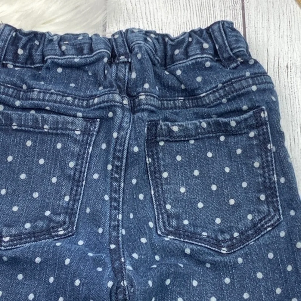Arizona Jeans Co Skinny Jeans Toddler Girls Size 4T Polka Dot Blue Denim